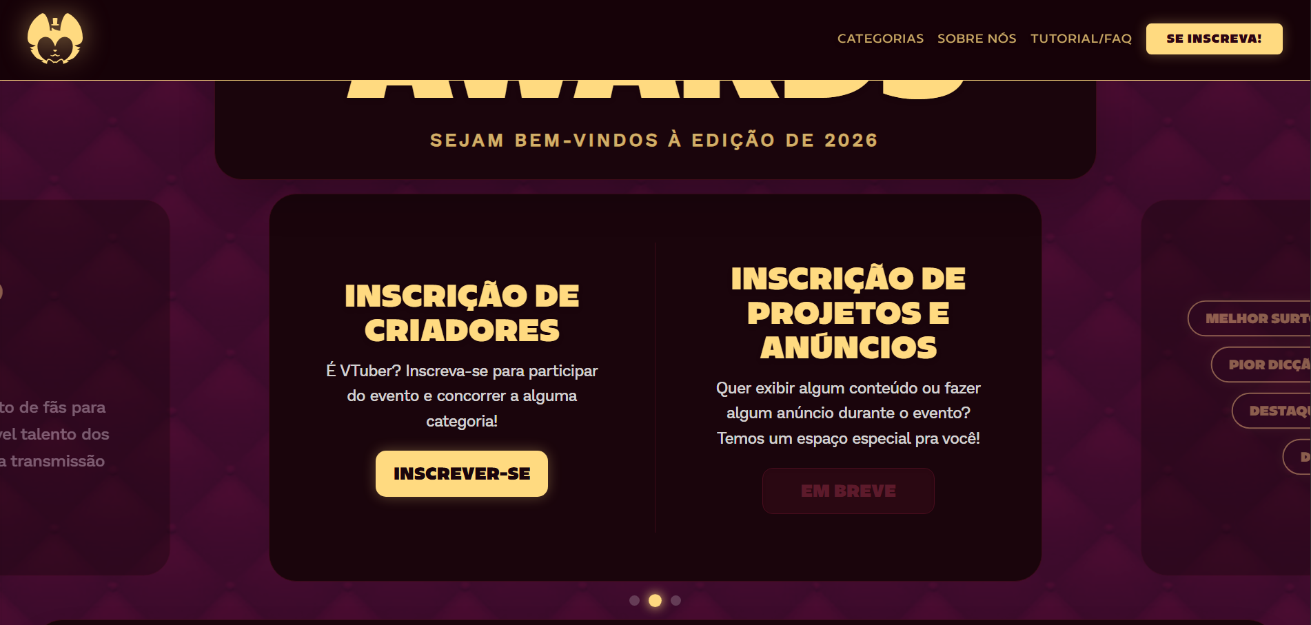 Site Oficial do VTuber Awards Brasil.