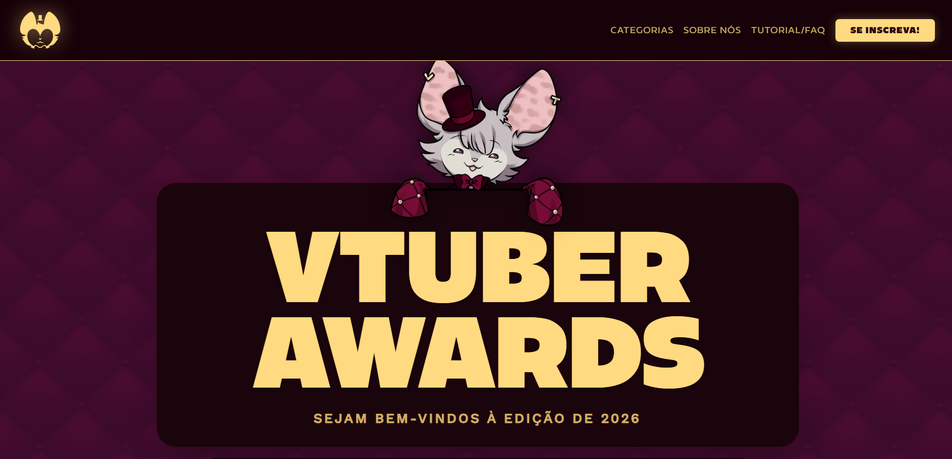 Página inicial do VTuber Awards Brasil